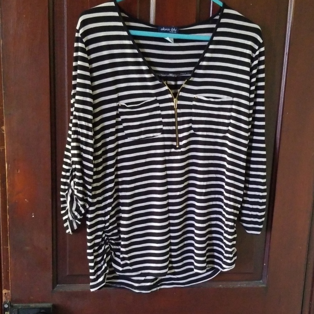 Striped Maternity Shirt. Size XL